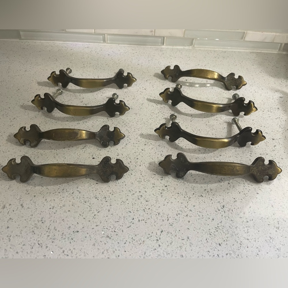 Vintage 3” pulls / handles for cabinets, drawers or furniture projects - 8 total
